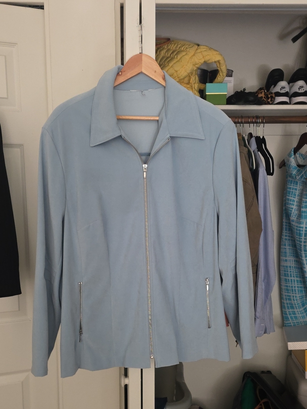 Light Blue Zip-Front Jacket